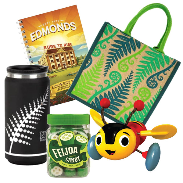Authentic New Zealand gifts, Kiwi souvenirs, magazines, books and iconic NZ keepsakes available online from Kiwi Corner Dairy.