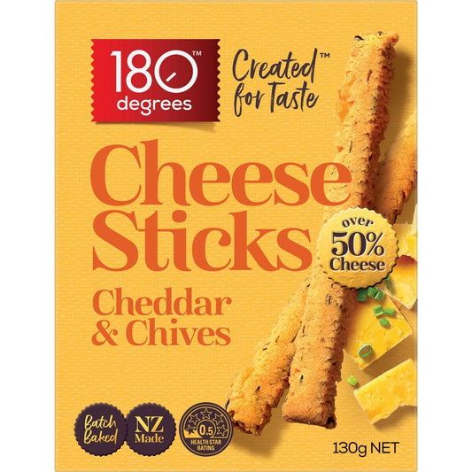 180 Degrees Cheese Sticks Cheddar & Chives 130g