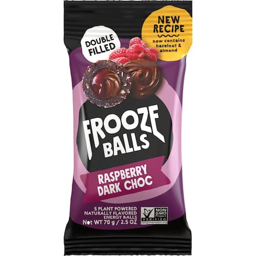 Frooze Balls Snacks Raspberry Dark Choc 70g