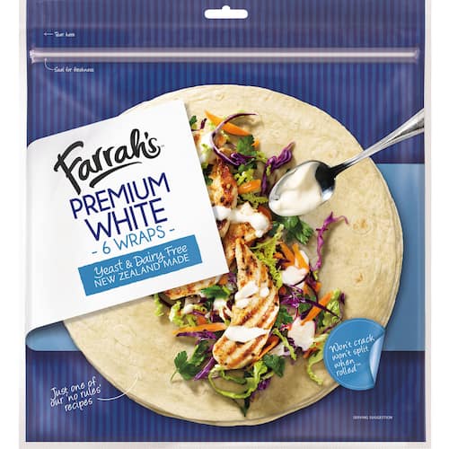 Farrah's Premium White Wraps 6pack