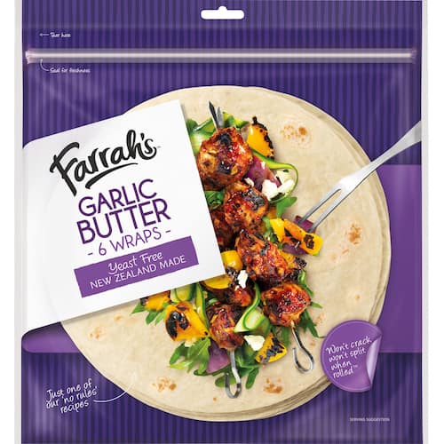 Farrah's Garlic Butter Wraps 6 pack