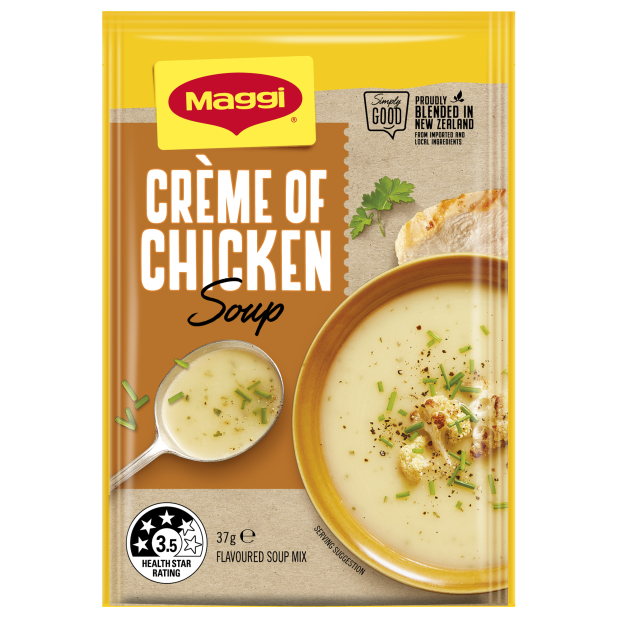 Maggi Crème of Chicken Soup package on a white background