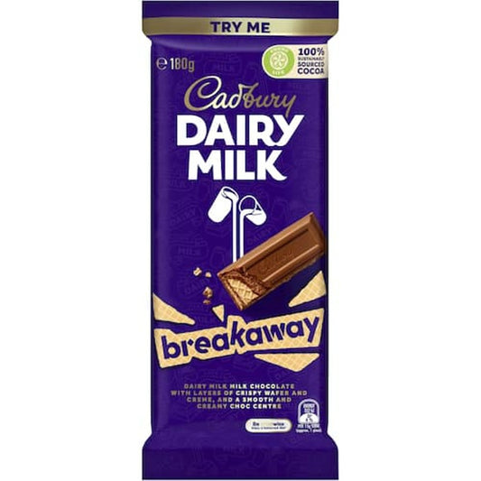 Cadbury Chocolate Block Dairy Milk Breakaway 180g