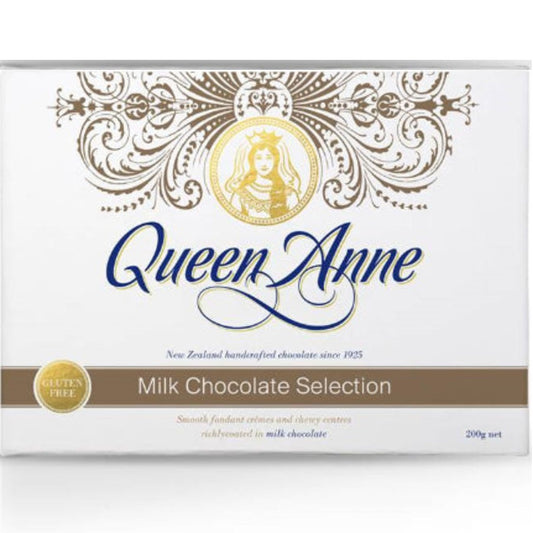 Queen Anne milk chocolate selection packaging on a white background