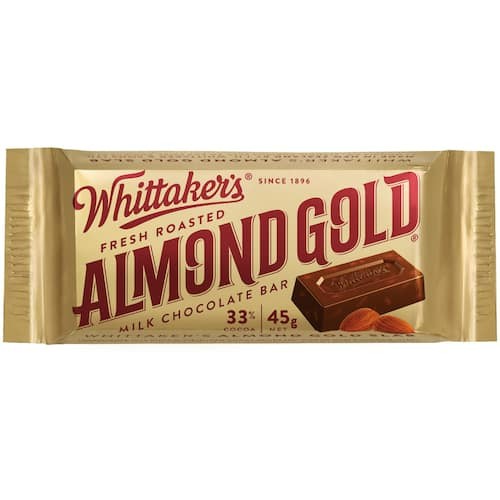 Whittakers Chocolate Slab Almond Gold 45g