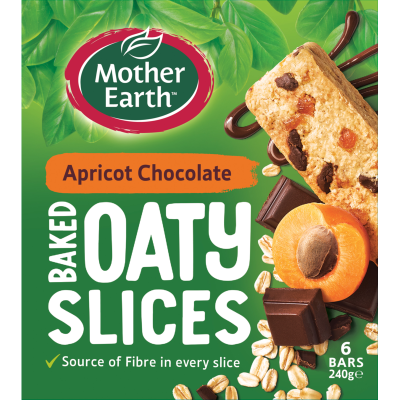 Mother Earth Apricot Chocolate Baked Oaty Slices 240g