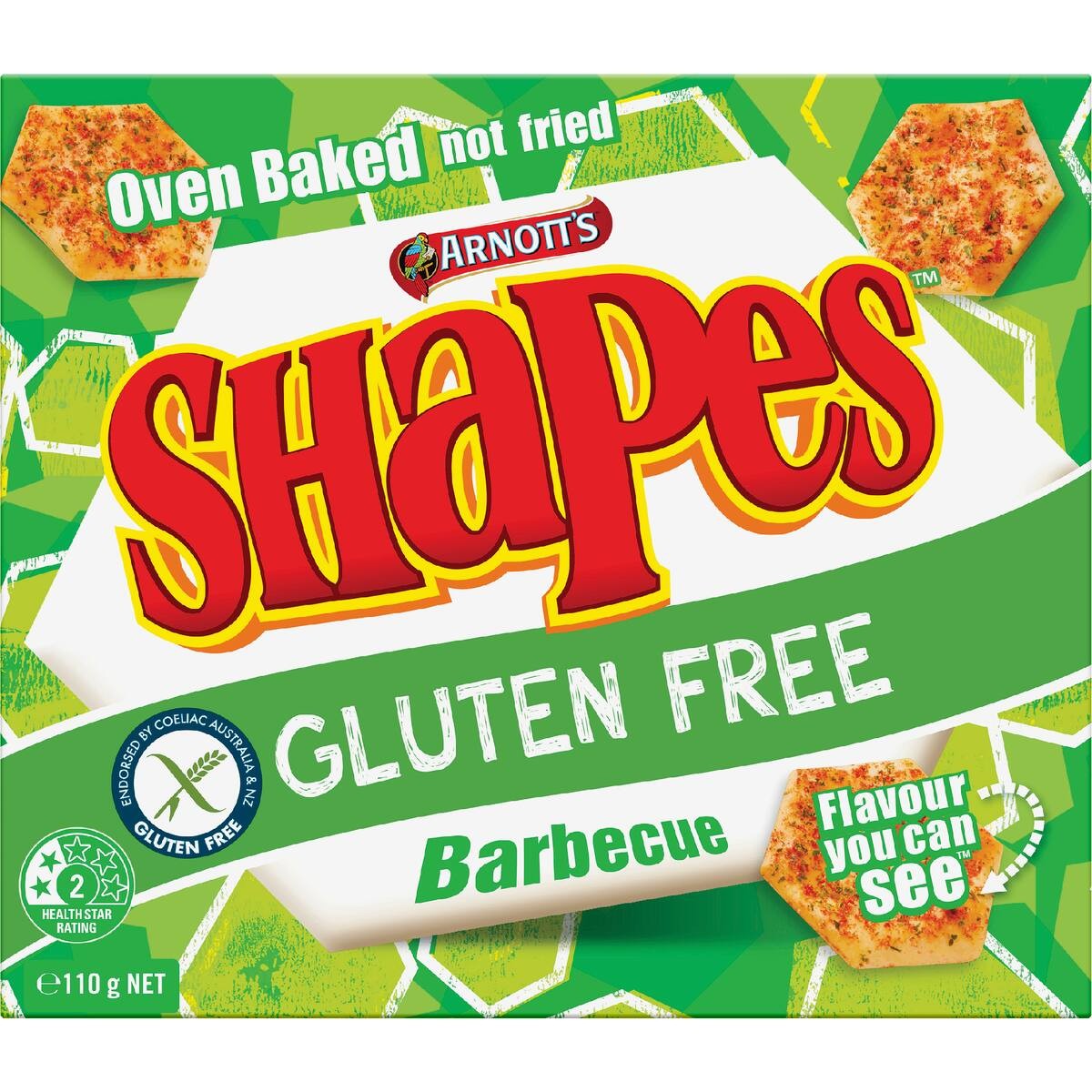 Arnott’s gluten free barbecue shapes crackers spicy savoury snack