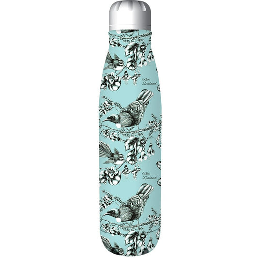 Drink Bottle Stainless Steel - Birds Pastel Blue 500ml