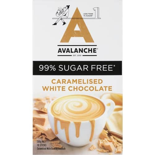 Avalanche Caramelised White Chocolate 99% Sugar Free 200g