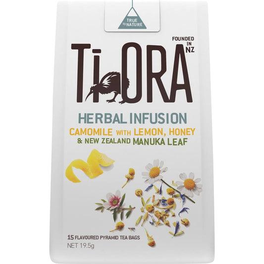 Ti Ora herbal infusion packaging with floral illustrations on a white background