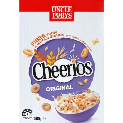 Uncle Tobys Cheerios Cereal 4 Wholegrains 560g