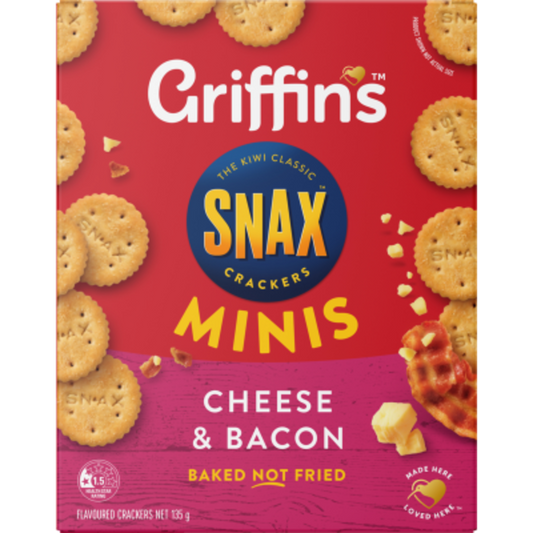Griffins Snax Minis Ch & Bacon 135g
