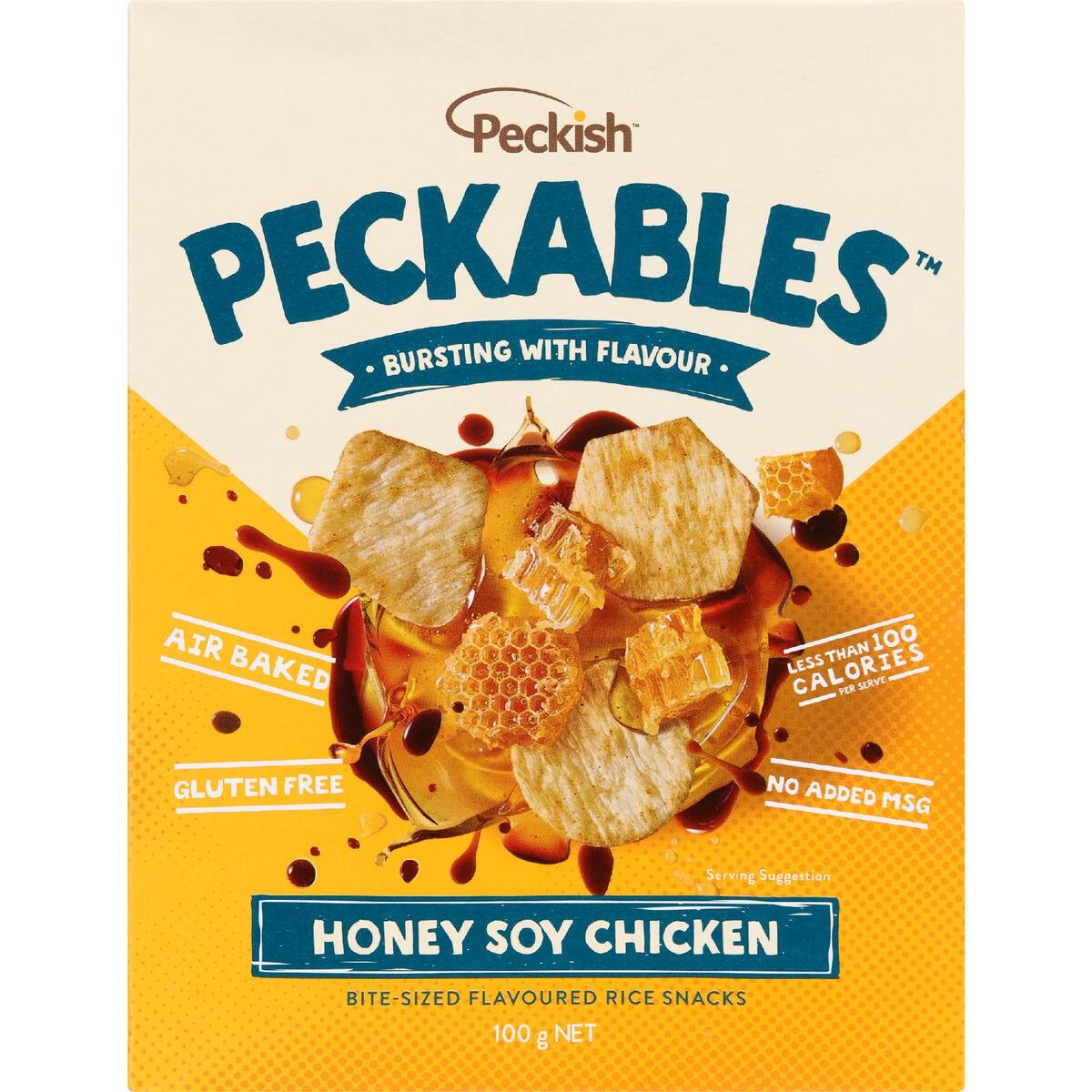 Peckish Peckables Rice Snacks Honey Soy Chicken 100g