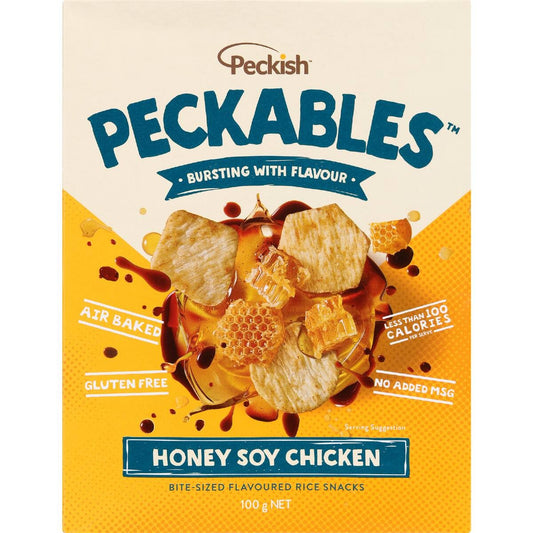 Peckish Peckables Rice Snacks Honey Soy Chicken 100g