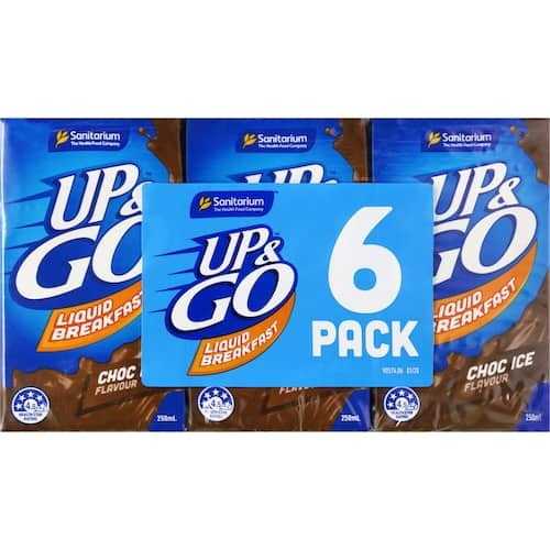 Sanitarium Up & Go Breakfast Drink Choc Ice 250ml 6pk