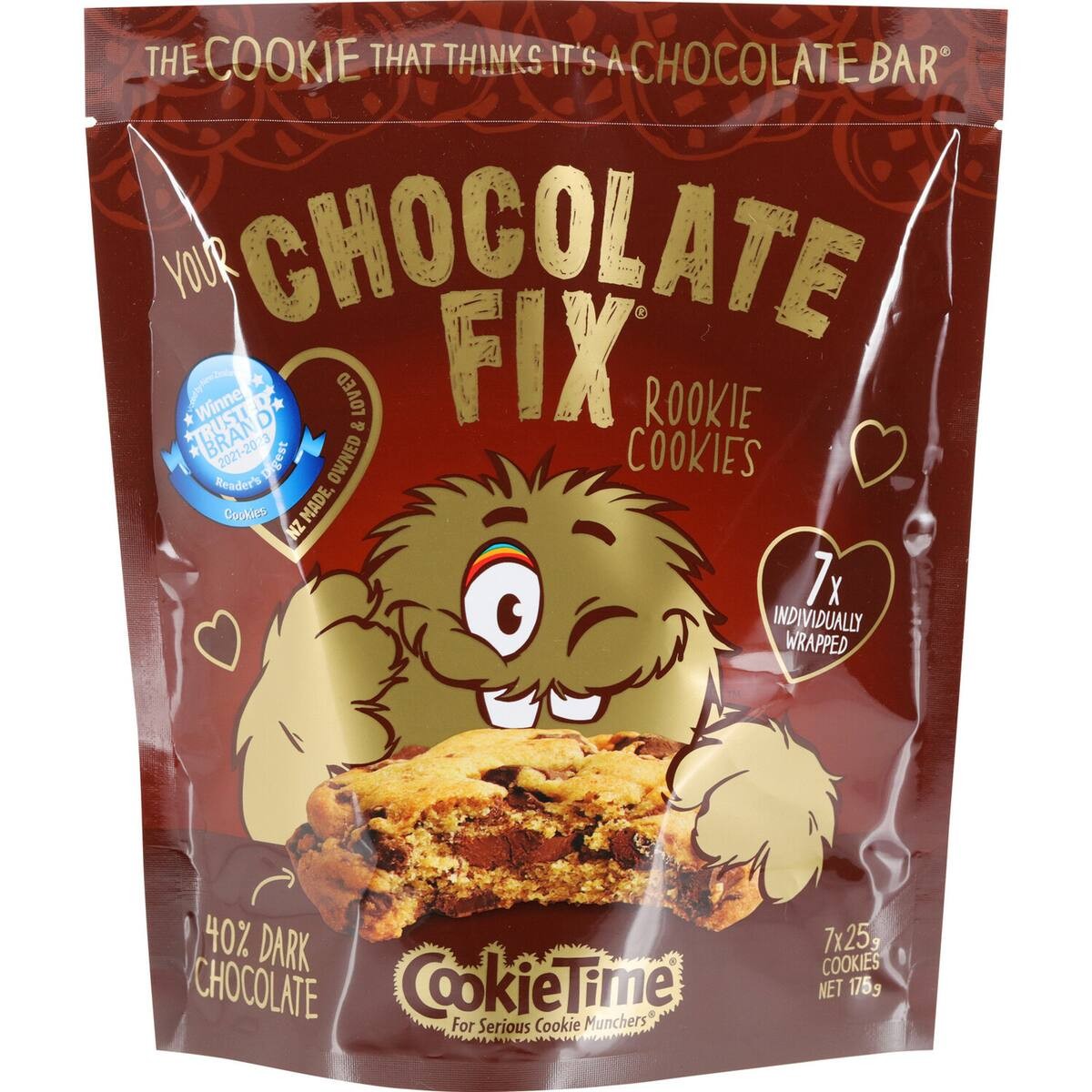 Cookie Time Rookie Cookies Triple Chocolate Fix 7 pack baked in New Zealand