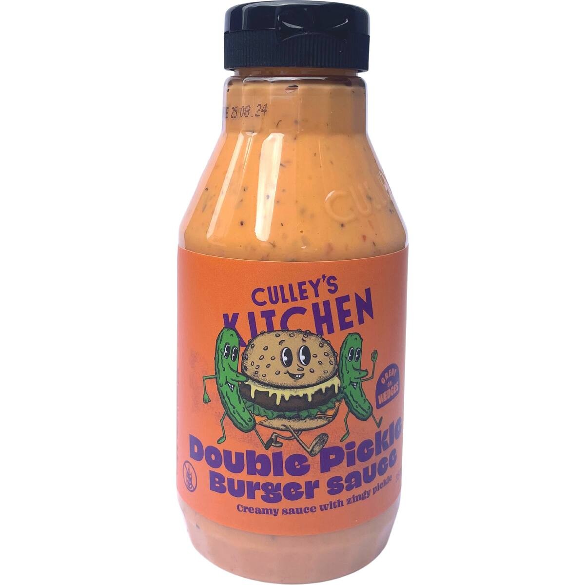 Culley's Kitchen Burger Sauce Double Pickle 350mL squeeze bottle showcasing a creamy, tangy condiment blend made in New Zealand