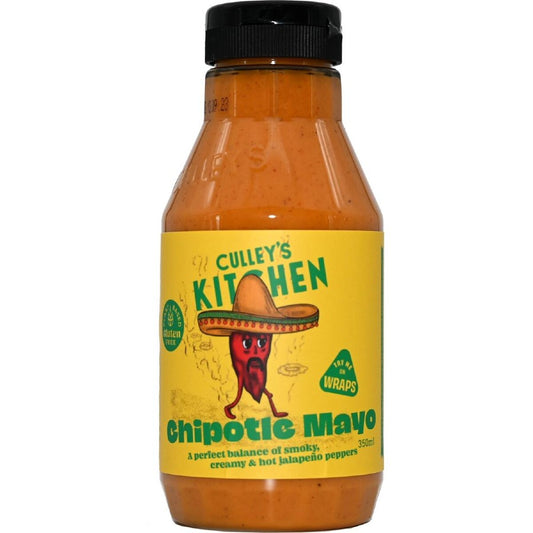Culley's Kitchen Mayonnaise Chipotle 350mL squeeze bottle featuring premium smoky chipotle plant-based mayo made in New Zealand