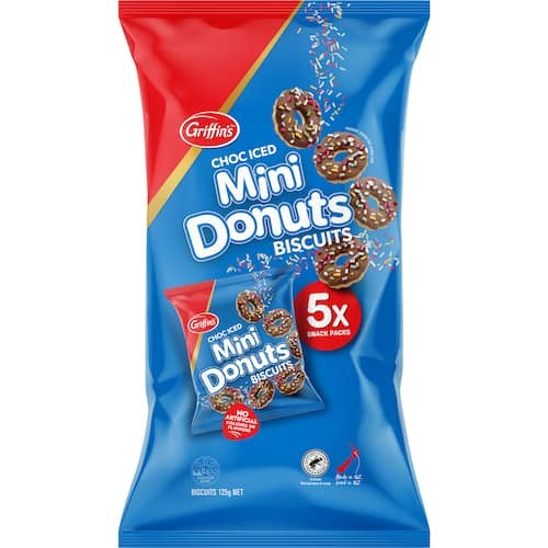 Griffins Choc Iced Mini Donuts Multipack 125g