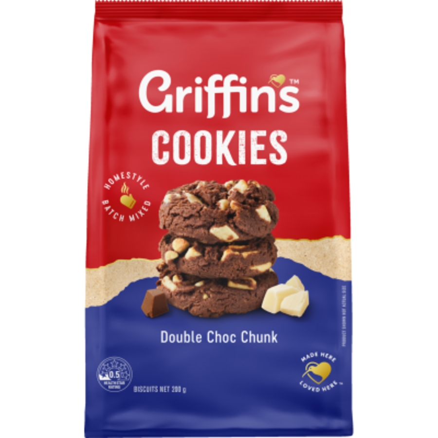 Griffins Cookies Double Chocolate Chunk 200g
