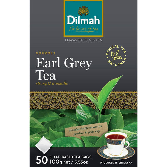 Dilmah Earl Grey tagless tea bags Ceylon black tea bergamot box