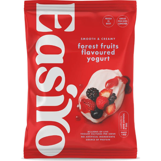 Easiyo Forest Fruits 200g sachet for making fresh New Zealand style yogurt with live cultures and natural berry flavors.