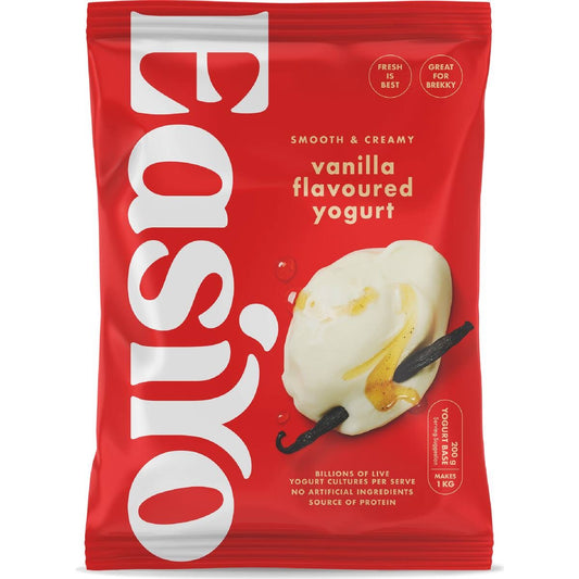 Easiyo Vanilla 200g sachet for making smooth and creamy New Zealand style yogurt with live cultures and natural vanilla flavor.