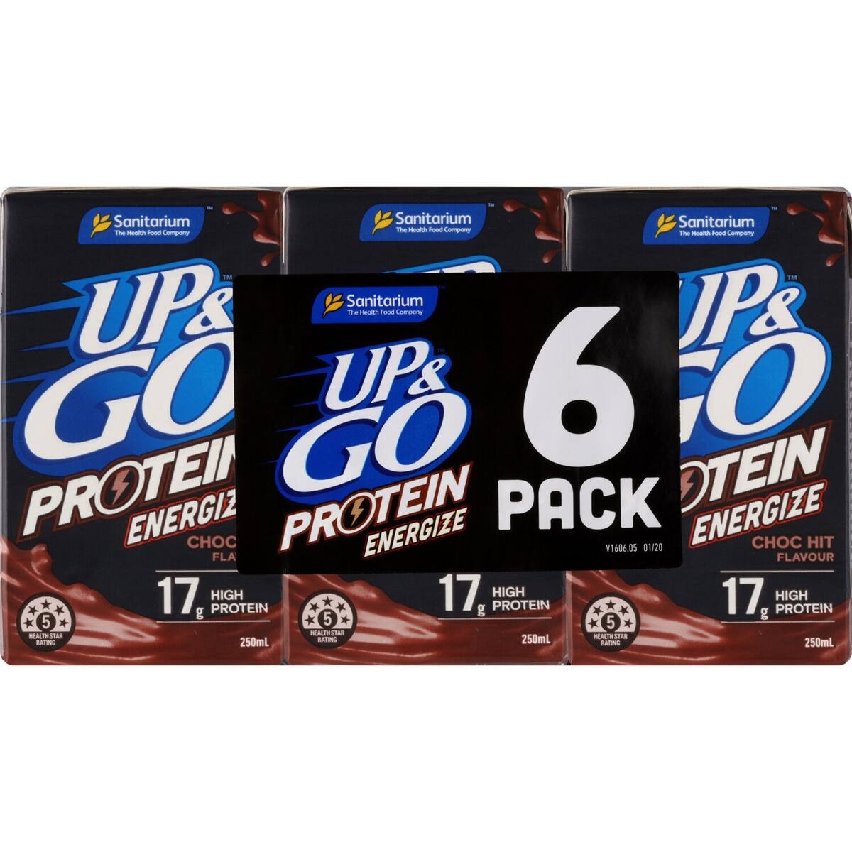Sanitarium Up & Go Energize Choc Hit 250ml 6pk