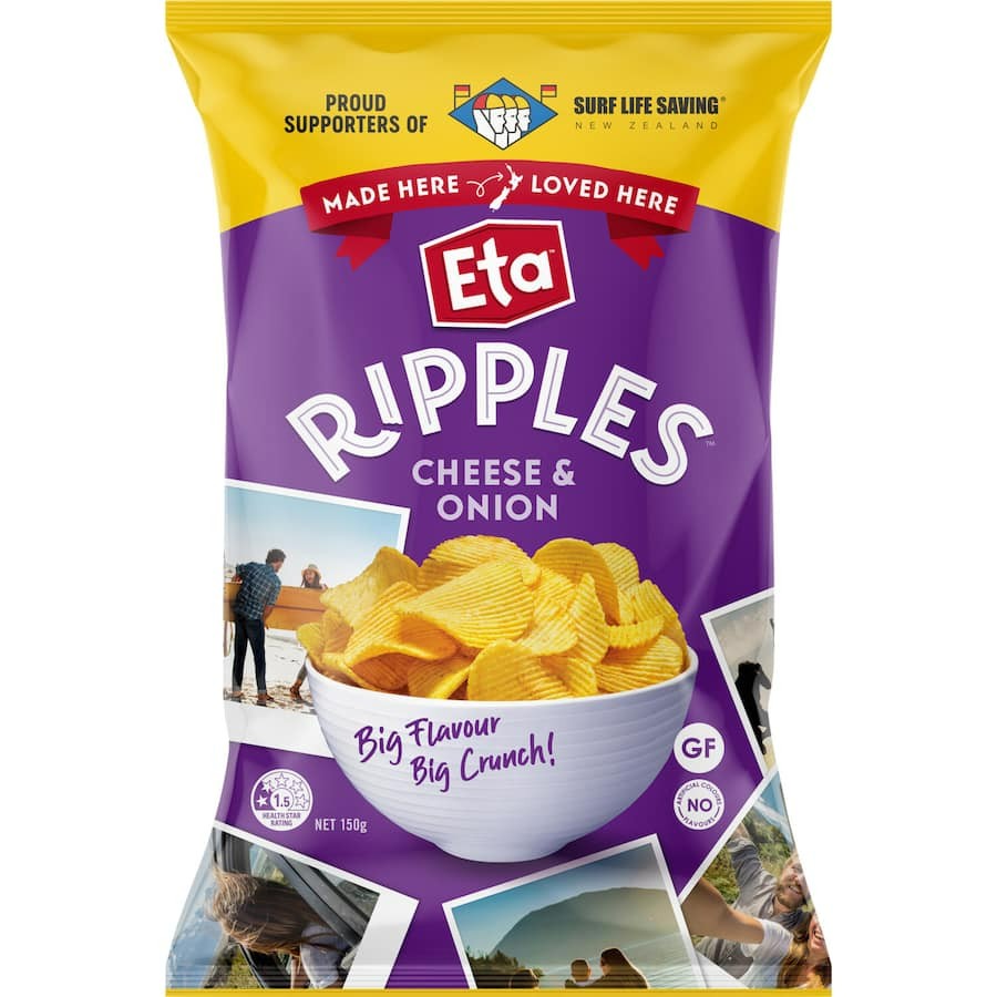 Eta Ripples Chips Ch & Onion 150g – Kiwi Corner Dairy