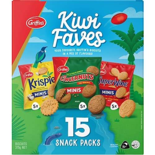 Griffins Biscuits Kiwi Faves 375g 15pack