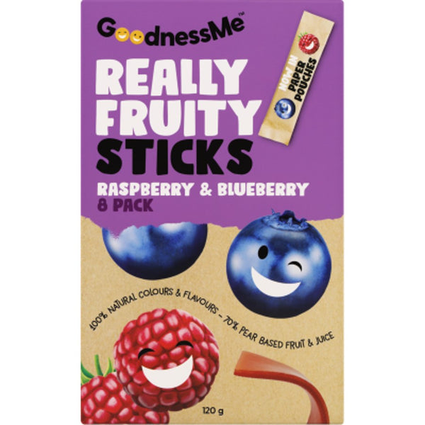 Goodnessme Really Fruity Sticks Raspberry & Blueberry 120g – Kiwi ...