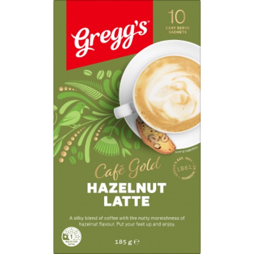 Gregg's Cafe Gold Hazelnut Latte 10 Sachets