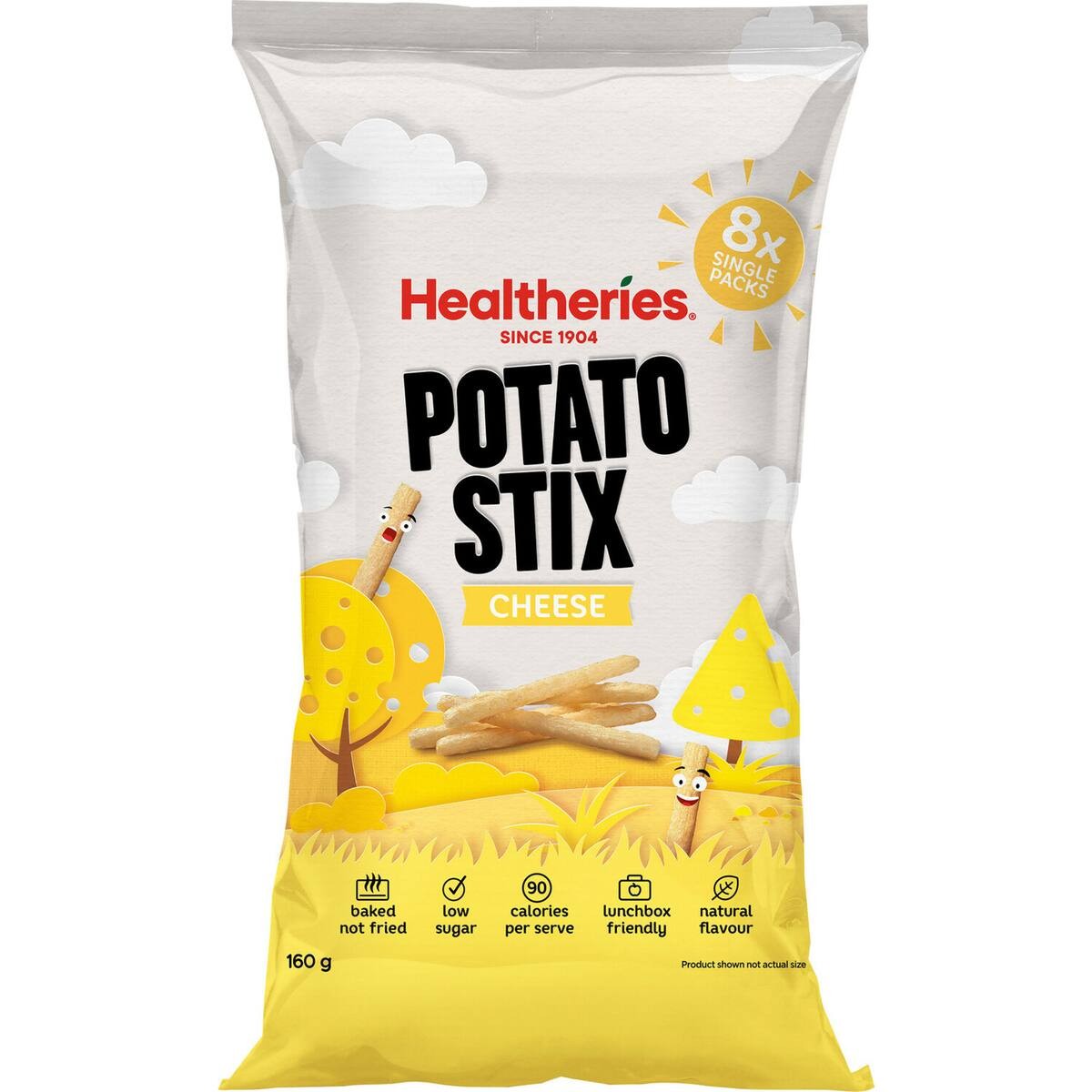 Healtheries KidsCare Potato Stix Cheese flavor 160g multipack containing 8 individual snack bags