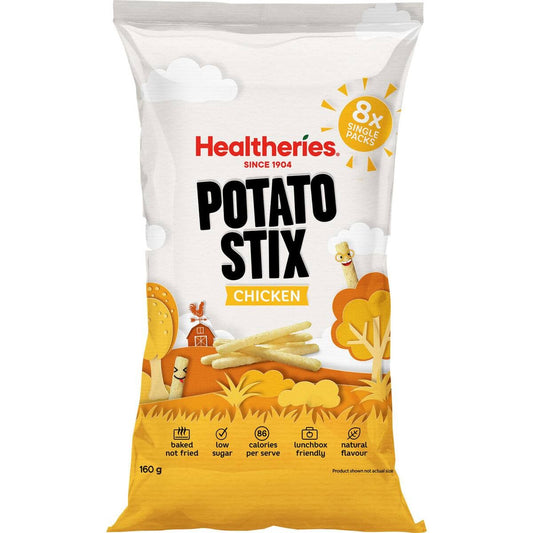 Healtheries KidsCare Potato Stix Roast Chicken flavor 160g multipack containing 8 individual snack bags