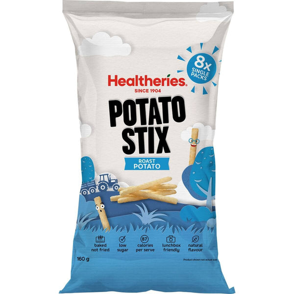 Healtheries KidsCare Potato Stix Roast Potato flavor 160g multipack of 8 single serve snack bags