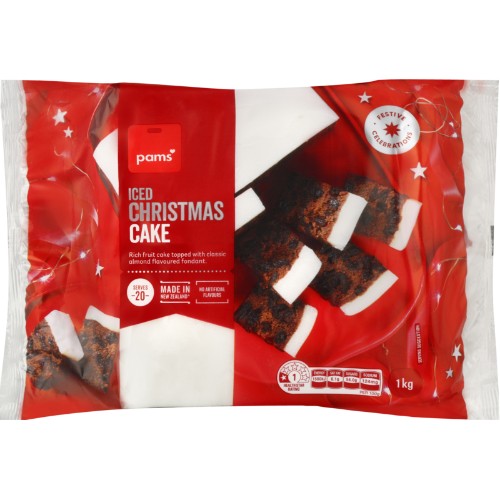 Pams Iced Christmas Cake 1kg