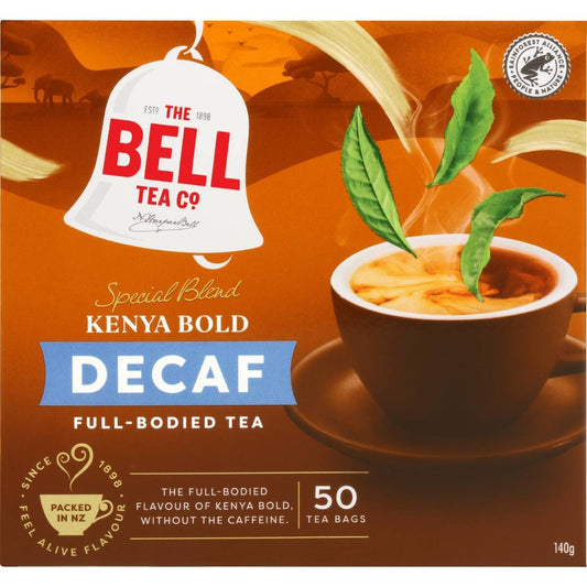 Bell Kenya Bold Decaf Black Tea Bags 50 pack strong New Zealand decaffeinated black tea box