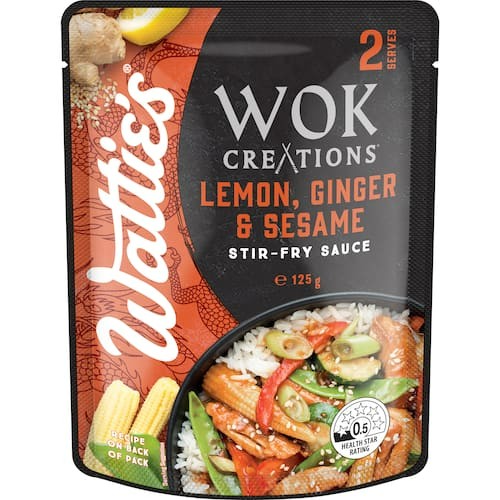 Watties Wok Creations Stir-fry Sauce Lemon, Ginger & Sesame 125g