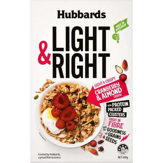 Hubbards Light & Right Cereal Cranberry & Almond
450g