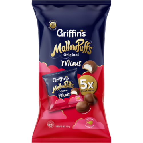 Packaging of Griffins Mallowpuffs Original Minis on a white background