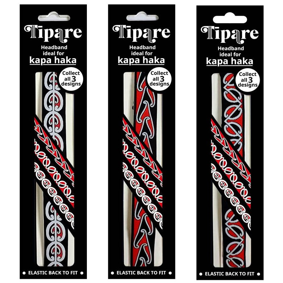 Set of 3 traditional woven Maori headbands Tipare for kapa haka costume and cultural performances.