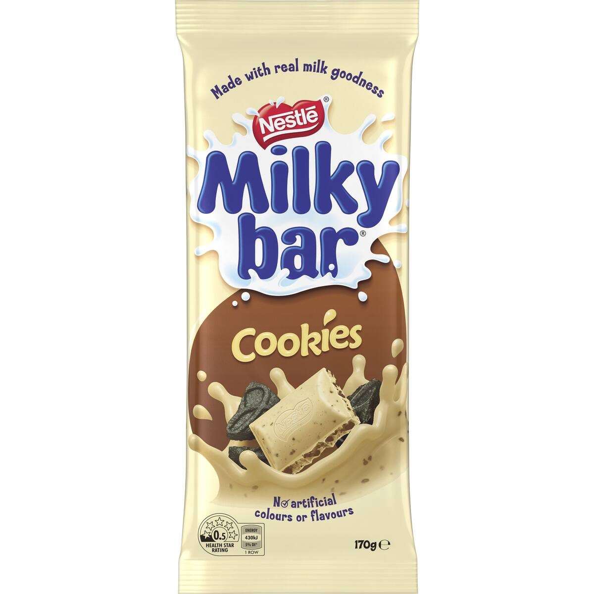 Nestle Milkybar Cookies Chocolate Block 170g