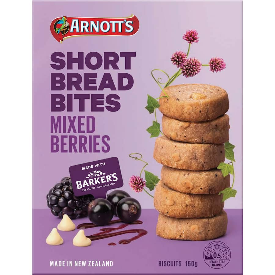 Arnotts Shortbread Bites Mixed Berries 150g
