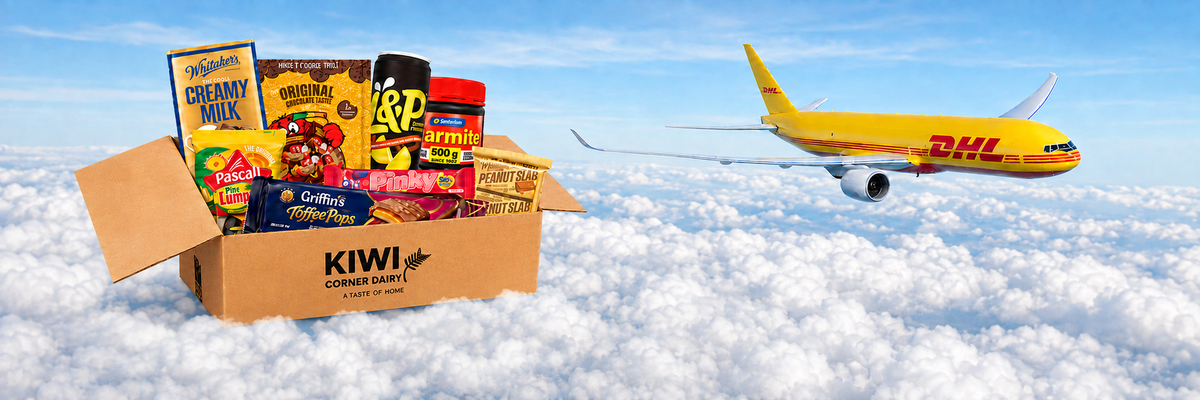 New Zealand food and Kiwi favourites packed for international shipping from Kiwi Corner Dairy