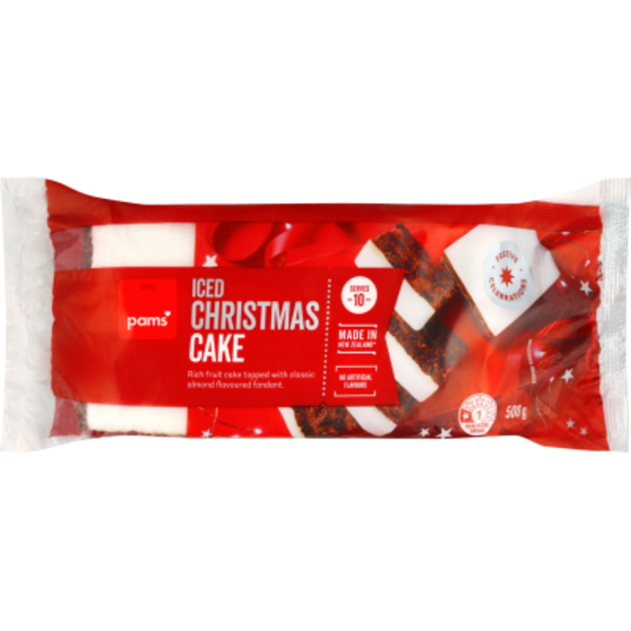 Pams Iced Christmas Cake, a festive Christmas cake with an icing topping