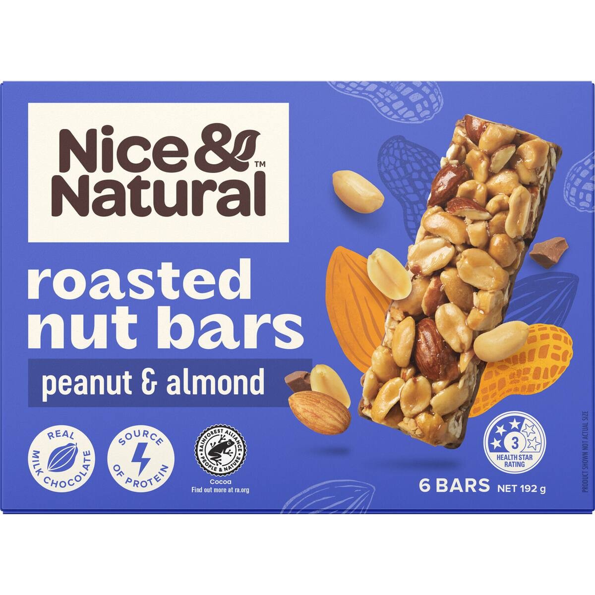 Nice & Natural Roasted Peanut & Almond Nut Bars 180g