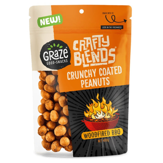 Crafty Blends Crunchy Coated Peanuts Woodfired BBQ 400g