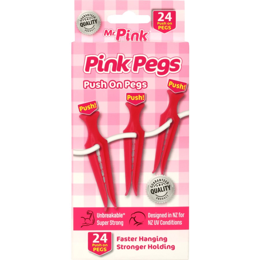Pink Pegs Clothes Pegs 24pk
