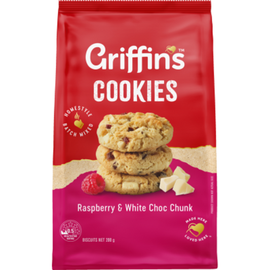 Griffins Cookies Raspberry & White Chocolate Chunk 200g