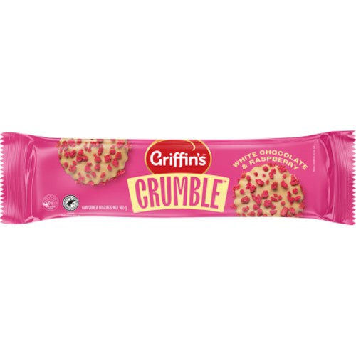 Griffins Cookies Crumble White Chocolate & Raspberry 165g Kiwi Corner
